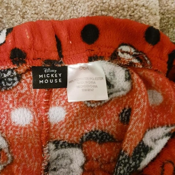 Red & Black Classic Mickey Disney Pajama Pants Size L Soft & Cozy Loungewear - Picture 2 of 2